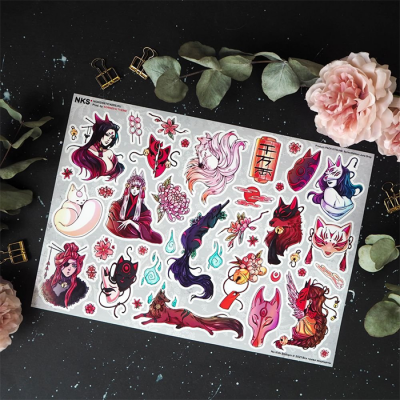 Лист наклеек NKS A4 KITSUNE