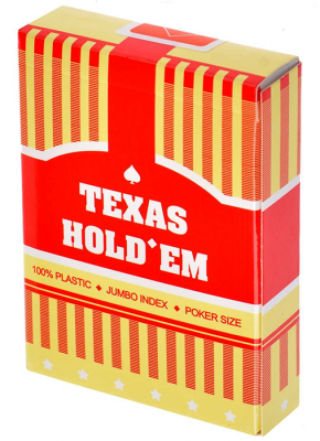 Карты для покера «Texas Holdem» 100% пластик, красная рубашка