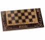 Шахматы обиходные деревянные «Объедовские» рисунок золото «Орнамент» (400*200*40)