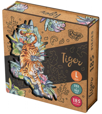 Деревянный пазл Rugo. Тигр 24*36 см 185 деталей