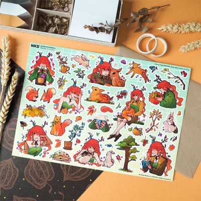 Лист наклеек NKS A4 DEER GIRL