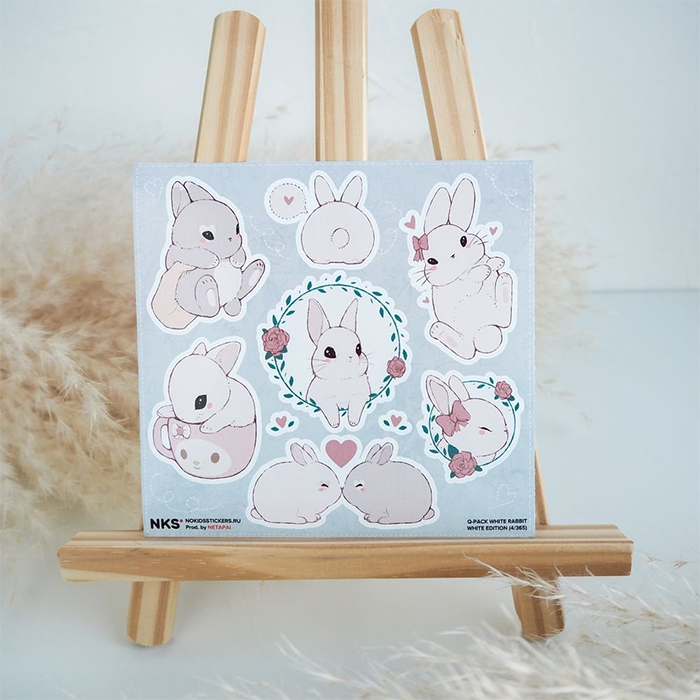 Лист наклеек NKS 15*15 WHITE RABBIT