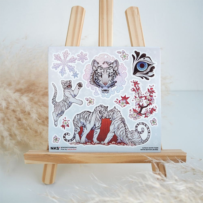 Лист наклеек NKS 15*15 WHITE TIGER