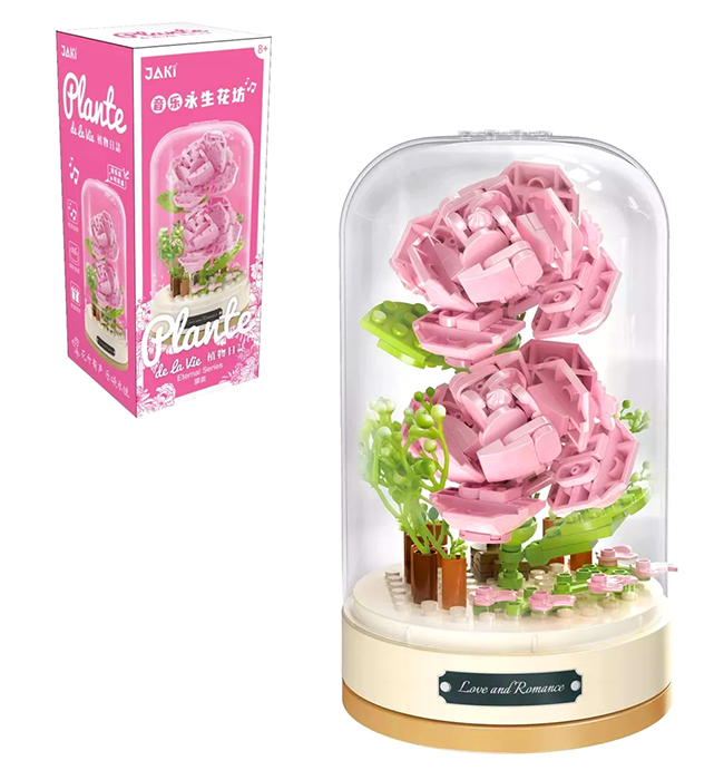 Конструктор YAKI Музыкальная шкатулка Цветы «Любовь и романтика»