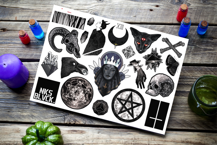 Лист наклеек NKS A4 BLACK