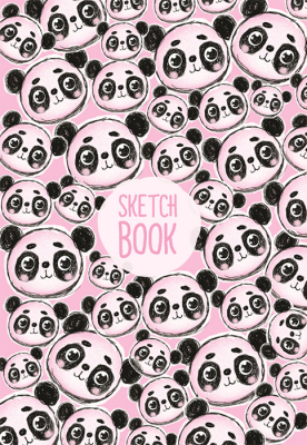 Скетчбук. Панды (А5, розовая бумага)