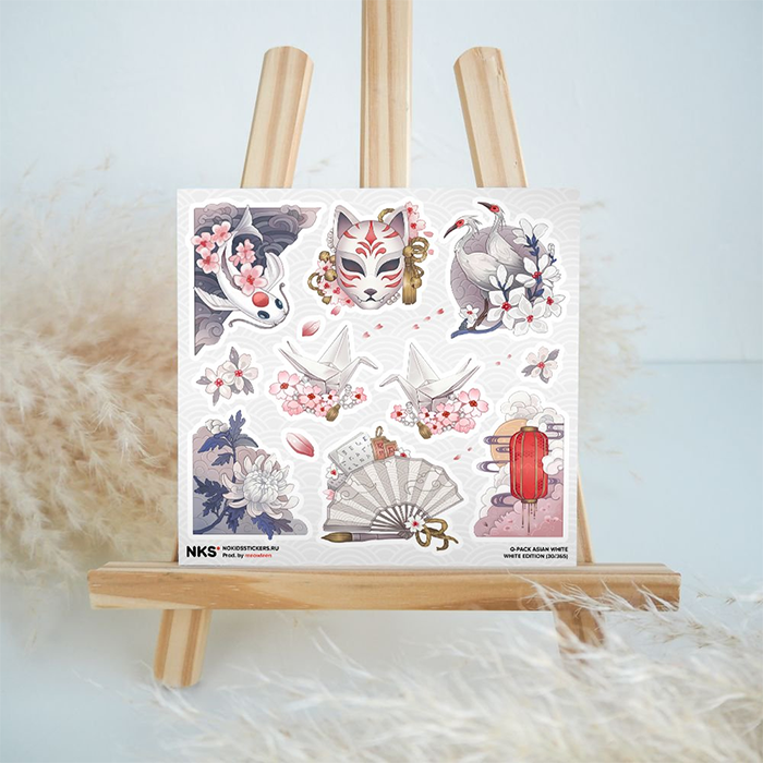 Лист наклеек NKS 15*15 ASIAN WHITE