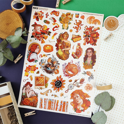 Лист наклеек NKS A4 MIX ORANGE 