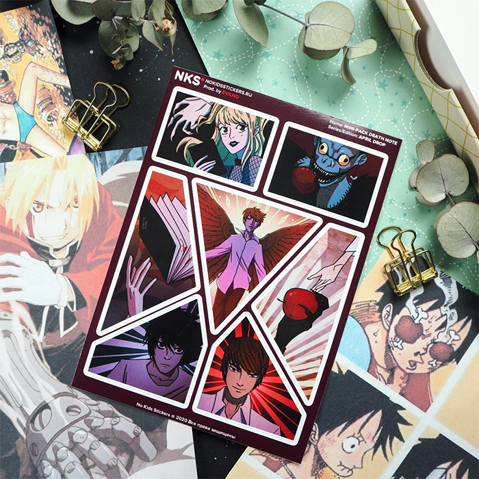 Лист наклеек NKS A6 DEATH NOTE