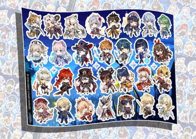 Лист наклеек DIMX А4 GENSHIN PACK CHIBIS 02