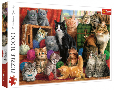 Пазл. Кошачья встреча. (1000 деталей. Trefl)