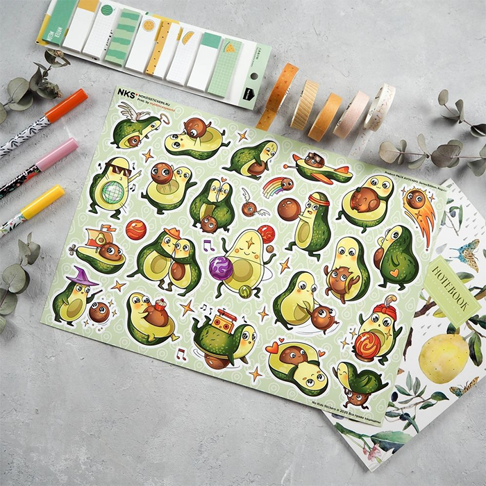 Лист наклеек NKS A4 AVOCADO
