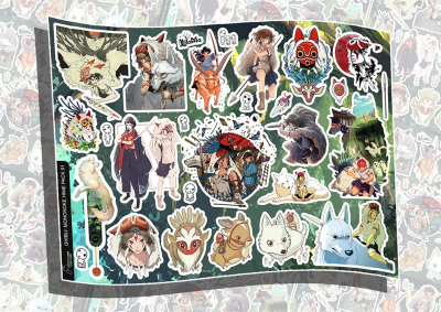 Лист наклеек DIMX А4 GHIBLI PACK MONONOKE HIME 01