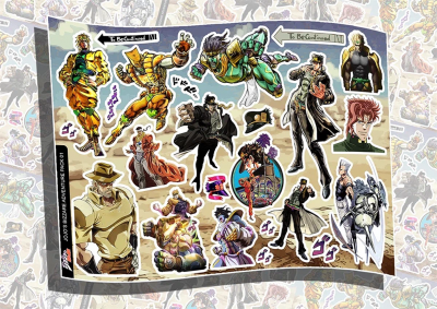 Лист наклеек DIMX А4 JOJO'S BIZZARE ADVENTURE 01
