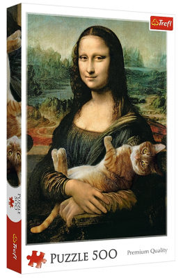 Пазл. Мона Лиза с котом. (500 деталей)