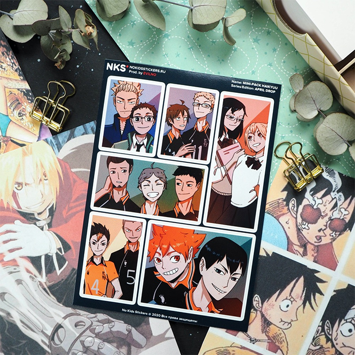 Лист наклеек NKS A6 HAIKYUU