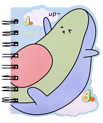 Блокнот на евроспирали HAPPY AVOCADO 10х12,3 см, 57 л.