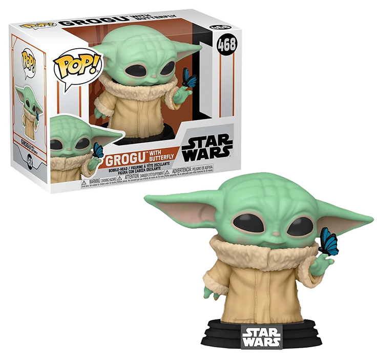 Фигурка Funko POP! Bobble Star Wars Mandalorian Grogu with Butterfly (Exc) 54529