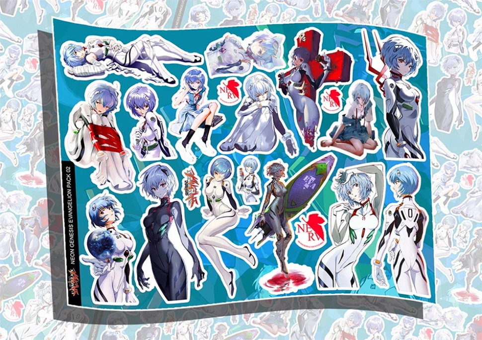 Лист наклеек DIMX А4 NEON GENESIS EVANGELION PACK 02