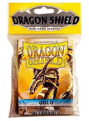 Протекторы для карт Dragon Shield. Мини, золотые (50 шт.)