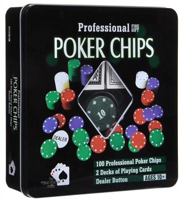 Набор для покера Holdem Light на 100 фишек с номиналом