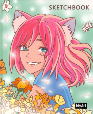 Скетчбук. Аниме. Девочка в цветах