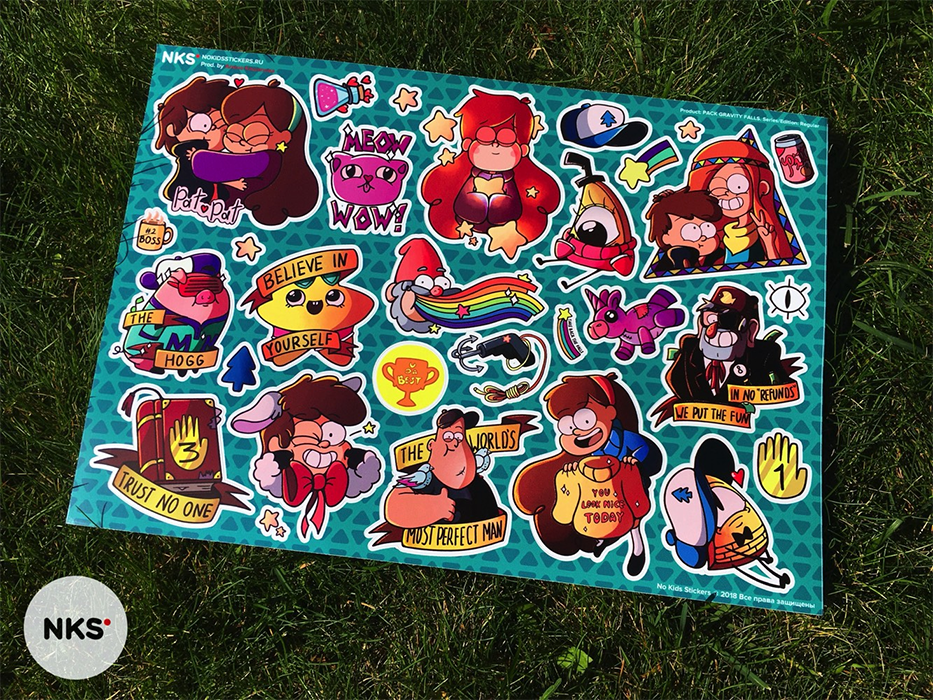 Лист наклеек NKS A4 GRAVITY FALLS