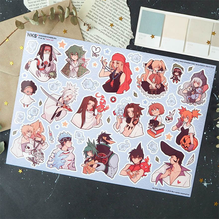 Лист наклеек NKS A4 SHAMAN KING