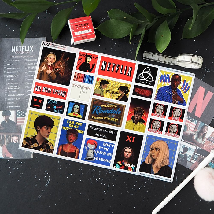 Лист наклеек NKS A4 NETFLIX