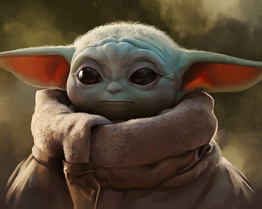 Картина по номерам на холсте Baby Yoda, 40см*50см