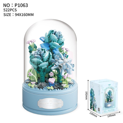 Конструктор Музыкальная шкатулка голубая роза (522 дет.)