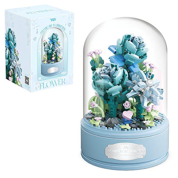 Конструктор Музыкальная шкатулка голубая роза (522 дет.)