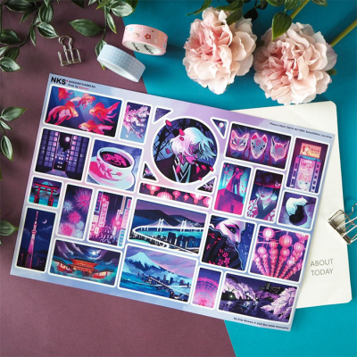 Лист наклеек NKS A4 TOKYO NO YORU