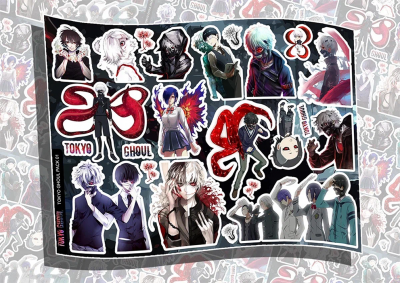 Лист наклеек DIMX А4 TOKYO GHOUL PACK 01