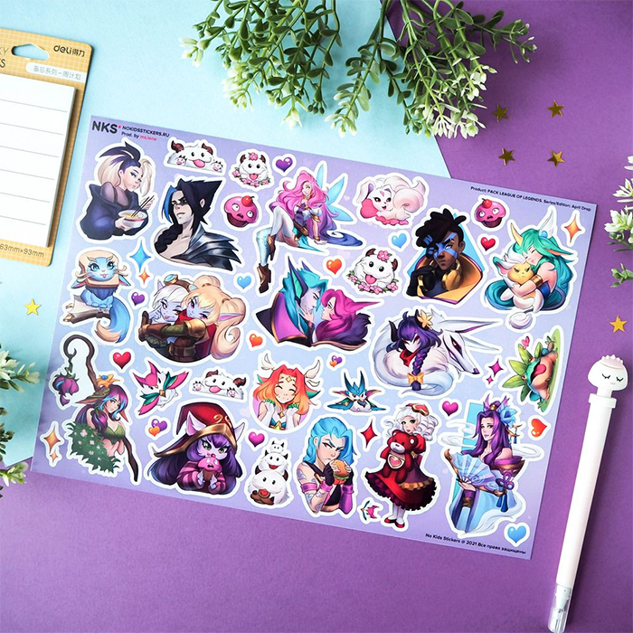 Лист наклеек NKS A4 LEAGUE OF LEGENDS