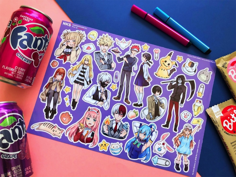 Лист наклеек NKS A4 ANIME 2