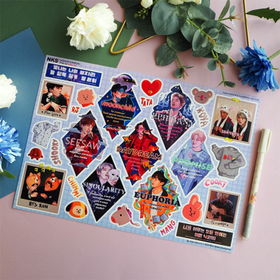 Лист наклеек NKS A4 BTS