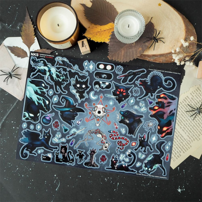Лист наклеек NKS A4 BLACK CAT