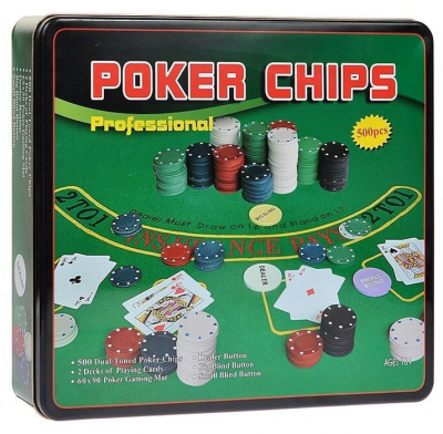 Набор для покера Holdem Light на 500 фишек с номиналом