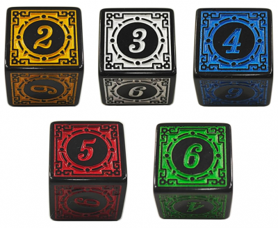 Кубик шестигранный с узором (D6) в ассортименте